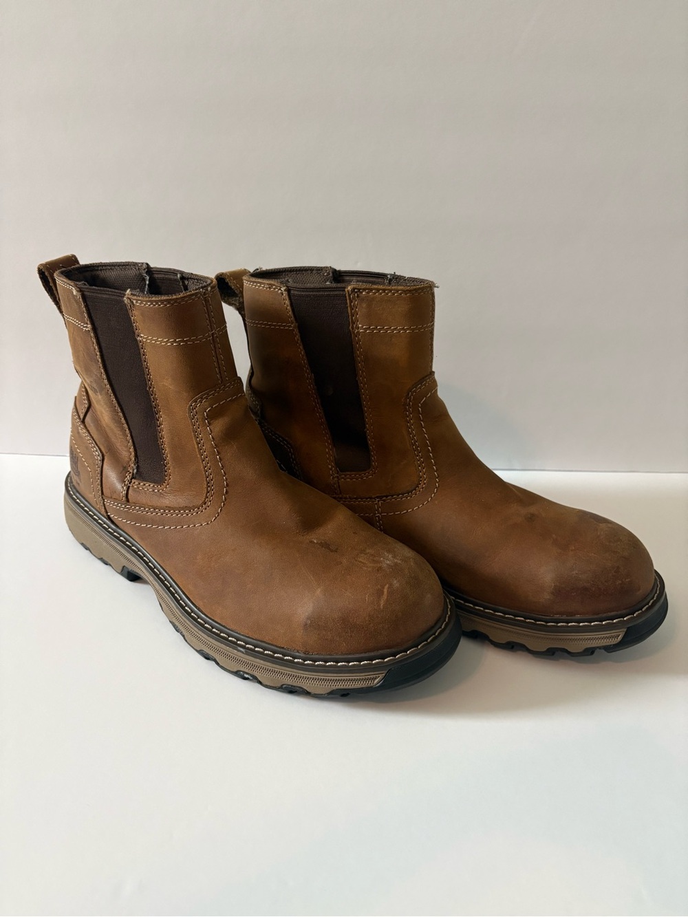 Caterpillar Steel-Toed Slip-On Work Boots